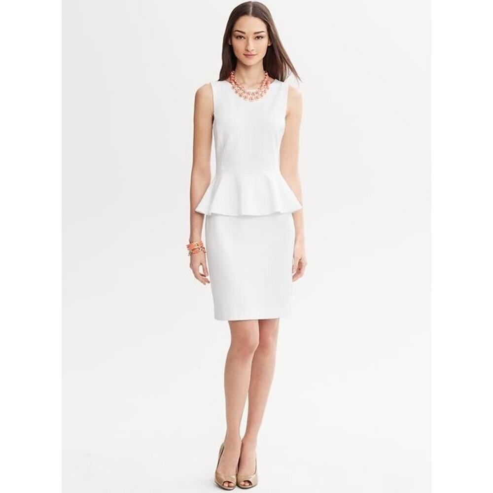 Banana Republic White Peplum Mini Dress